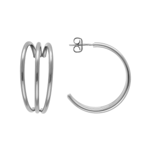 CRÉOLES ACIER 3 RANGS ECARTÉS LARG 13MM X HAUT 32MM