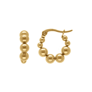 CRÉOLES ACIER DORÉ BOULES 17MM