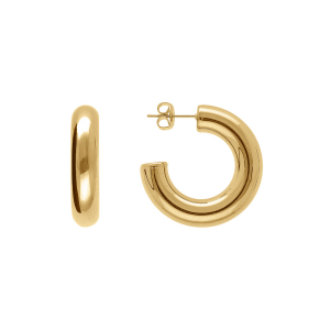 CRÉOLES ACIER DORÉ TUBE 7X30MM