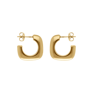 CRÉOLES ACIER DORÉ CARRÉ 20X20MM