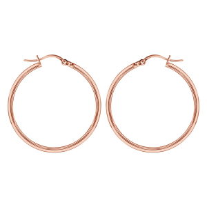 CREOLE ACIER ET PVD ROSE FIL 2MM DIAM 30MM EXT