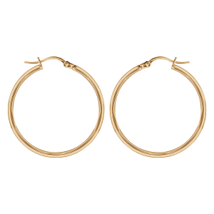 CREOLE ACIER ET PVD DORÉ FIL 2MM DIAM 30MM EXT