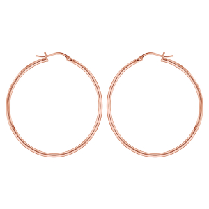 CREOLE ACIER ET PVD ROSE FIL 2MM DIAM 40MM EXT