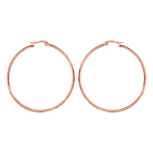 CREOLE ACIER ET PVD ROSE FIL 2MM DIAM 50MM EXT