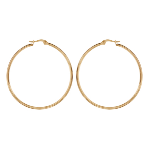 CREOLE ACIER ET PVD DORÉ FIL 2MM DIAM 50MM  EXT