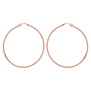 CREOLE ACIER ET PVD ROSE FIL 2MM DIAM 60MM