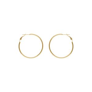 CREOLE ACIER DORÉ JAUNE FIL 2MM DIAM 40MM  TIGE ET CLAPET