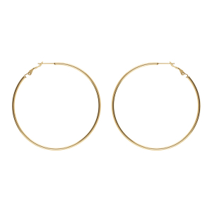 CREOLE ACIER DORÉ FIL 2MM DIAM 60MM  TIGE ET CLAPET