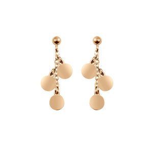 BOUCLES D'OREILLES TIGE ACIER ET PVD DORÉ PAMPILLES