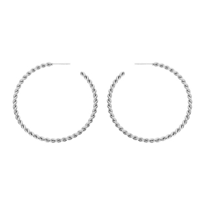 CRÉOLES TIGE ACIER TORSADES DIAM 50MM