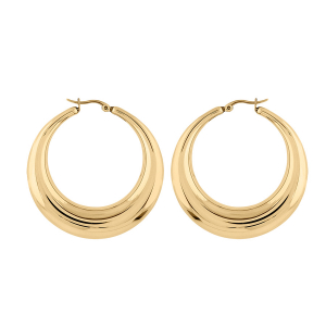 CREOLES ACIER ET PVD JAUNE CUBAINE GRAND MODELE