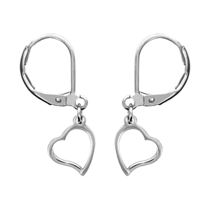 BOUCLES D'OREILLES ACIER DORMEUSE COEUR AJOURE