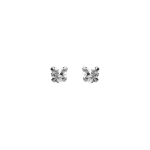 BOUCLES D'OREILLES TIGE ACIER CHIRURGICAL OXYDE BLANC  FORME COEUR 3MM