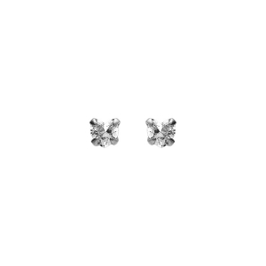 BOUCLES D'OREILLES TIGE ACIER CHIRURGICAL OXYDE BLANC  FORME COEUR 3MM