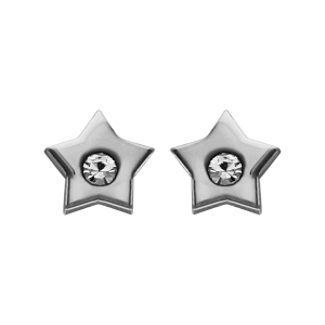 BOUCLES D'OREILLES TIGE ACIER CHIRURGICAL ETOILE OXYDE BLANC