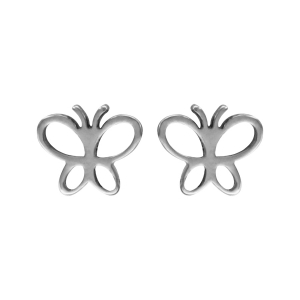 BOUCLES D'OREILLES TIGE ACIER CHIRURGICAL PAPILLON EVIDE
