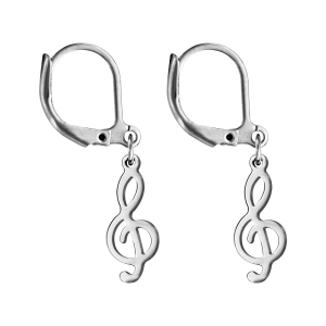BOUCLES D'OREILLES ACIER DORMEUSE CLEF DE SOL
