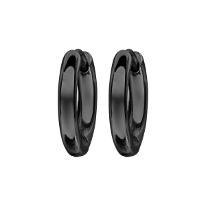 CREOLE ACIER ET PVD NOIR FIL ROND 3MM ARTICULEE DIAM EXT 12MM