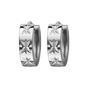 CREOLE ACIER 4MM ARTICULEE DIAMANTE ETOILE  DIAM EXT 14MM