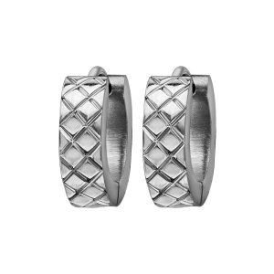 CREOLE ACIER 4MM ARTICULEE DIAMANTE MOTIF X DIAM EXT 14MM