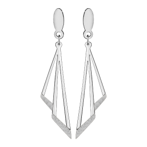 BOUCLES D'OREILLES TIGE ACIER PENDANTE GIVREE
