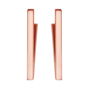 BOUCLES D'OREILLES TIGE ACIER ET PVD ROSE FORME TRIANGLE