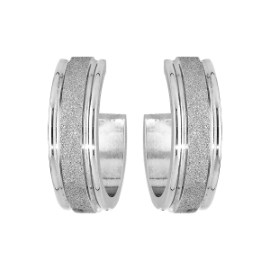 CRÉOLES ACIER BRILLANTE ET GRANITE 19MM