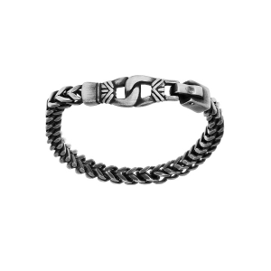 BRACELET ACIER MAILLE PATINÉ 21CM