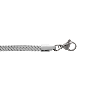 BRACELET ACIER MAILLE MIROIR 4MM en 17 + 3 CM