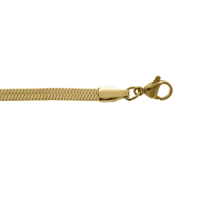 BRACELET ACIER PVD DORÉ MAILLE MIROIR 4MM EN 17 + 3 CM