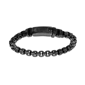 BRACELET ACIER PATINÉ MAILLE JASERON 21CM