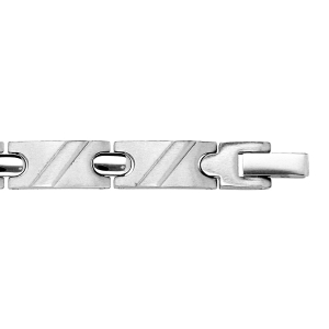 BRACELET ACIER JUNIOR STRIE 16CM REGLABLE