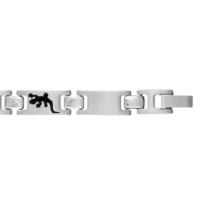 BRACELET ACIER JUNIOR MOTIF SALAMANDRE 16CM REGLABLE