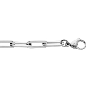 BRACELET ACIER MAILLE RECTANGULAIRE 19+1CM