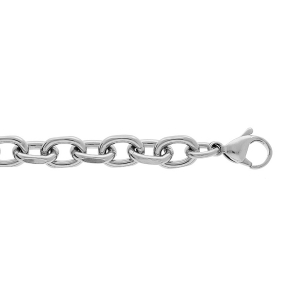 BRACELET ACIER MAILLONS OVALES 19,5+3CM