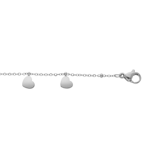BRACELET ACIER PAMPILLES MULTI COEURS 16+3CM