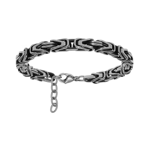 BRACELET ACIER MAILLE ROYALE LAPIDÉE 20CM+2CM