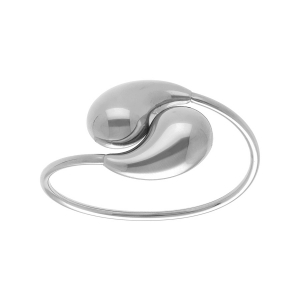 BRACELET ACIER JONC OUVERT 2 GOUTTES  DIAM 59MM