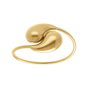 BRACELET ACIER DORÉ JONC OUVERT 2 GOUTTES  DIAM 59MM