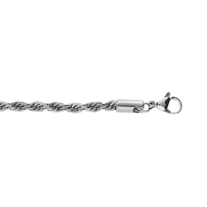 BRACELET ACIER MAILLE CORDE 4MM  17+3CM