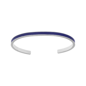 BRACELET ACIER RIGIDE 4MM OUVERT 58MM RÉSINE BLEU