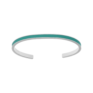 BRACELET ACIER RIGIDE 4MM OUVERT 58MM TURQUOISE IMITATION