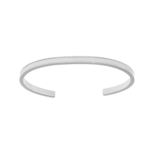 BRACELET ACIER RIGIDE 4MM OUVERT 58MM RÉSINE BLANCHE