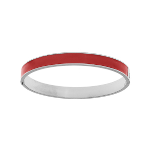 BRACELET ACIER RIGIDE ARTICULÉE 8MM 60MM RÉSINE ROUGE