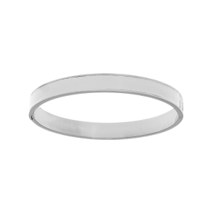 BRACELET ACIER RIGIDE ARTICULÉE 8MM 60MM RÉSINE BLANCHE