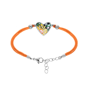 BRACELET ACIER STELLA MIA FORME COEUR NACRE ET RÉSINE MULTI COULEUR 16+3CM