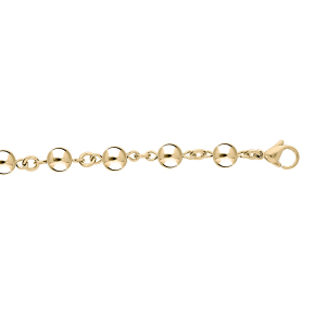 BRACELET ACIER ET PVD DORÉ BOULES MARSEILLAIS 16+3CM