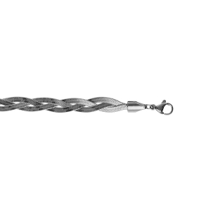 BRACELET ACIER TRESSE MIROIR 16+4CM