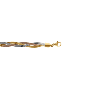 BRACELET ACIER DORÉ TRESSE MIROIR 16+4CM