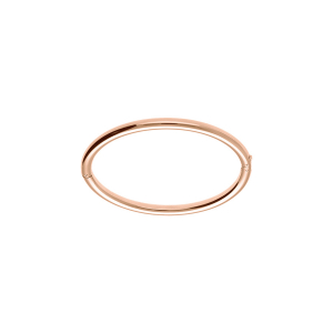 BRACELET ACIER JONC MASSIF DORÉ ROSE TUBE OVALE 5MM ARTICULÉ DIAM 62x55.5 MM INTERIEUR